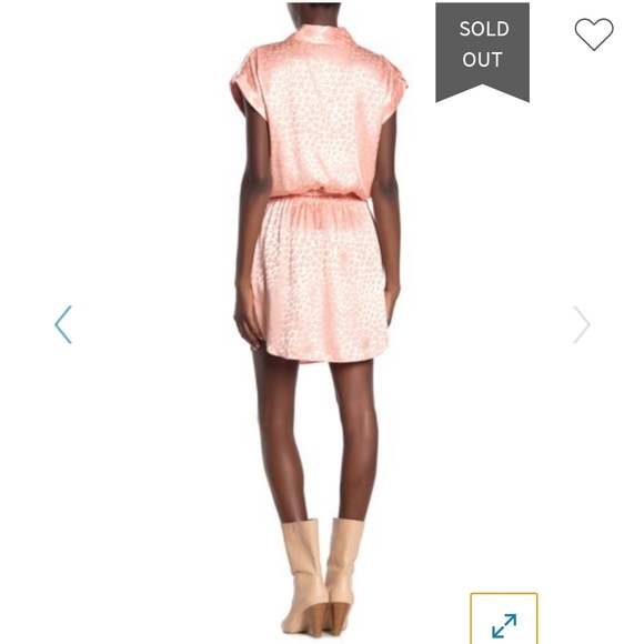 -SOLD- Joie Satin Leopard Shirt Dress - Picture 2 of 10